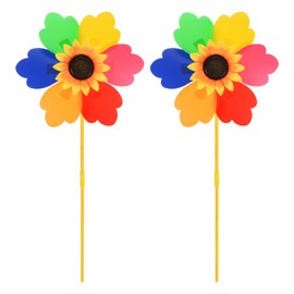 M METERXITY 2 Sets Wind Spinner - 29.5 Inch Pinwheels for Yard and Garden,Apply to Garden Decor/Yard Decorations Outdoor/Backyard Decor/Yard Art (Rainbow Windmill)