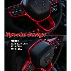 Thenice for 11th Gen Civic Interior Decoration Trims for Honda Civic 2022 2023 2024, CR-V 2023 2024 -Red