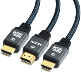 Yauhody 8K HDMI Cable 15ft (3 Pack), High Speed 48Gbps HDMI 2.1 Cord, Durable Nylon Braided, Supports 8K@60Hz, 4K@144Hz/120Hz, 10K, 2K, HD, 3D, Dynamic HDR, HDCP 2.2, 4:4:4, eARC(15 Feet, 3 Pack)