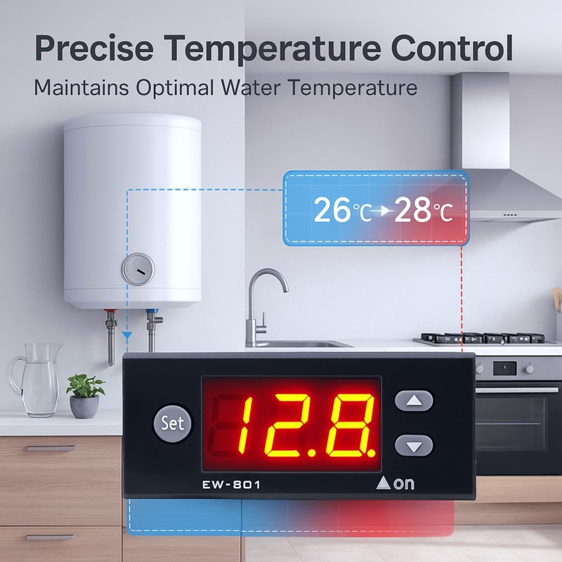 Solar Water Temperature Controller, AC 5A Digital Temperature Controller Thermostat