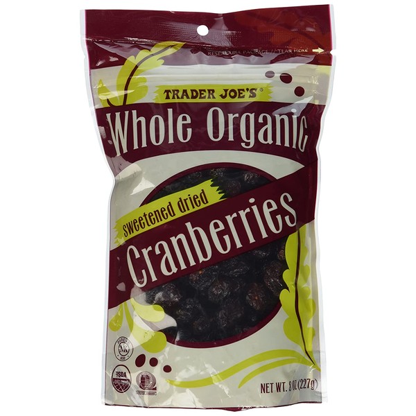 Trader Joe's Whole Organic Sweetened Dried Cranberries 8 Oz.