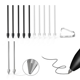 Pen Tips Replacement for Kindle Scribe Pen 12PCS, Pen Nibs Compatible with Premium Pen Remarkable 1/2 Plus Digital Pen 4096 Levels Pen Folder(No Worn Out 2 Titanium Tip 5 Felt Nib and 5 Hard Tip