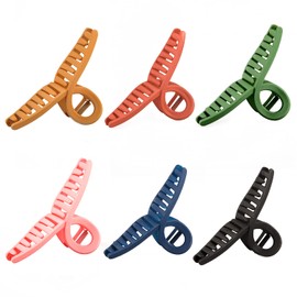 Euvoym 3 Pieces 4.7" Large Hair Claw Clips Jumbo Hair Clips Hair Jaw Clamp Clips Strong Grip Matte Butterfly Clip for Thick and Thin Hair