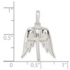 JewelryWeb 19mm 925 Sterling Silver Polished Angel Wings and Religious