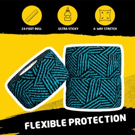 Happy Thumbs Tape Company - Cinta de agarre para gimnasio y gancho, protección para pulgar y dedos, para entrenamiento cruzado, levantamiento de pesas, gimnasia y más, cinta adhesiva elástica para levantamiento de pesas atlética, 25 pies de largo, paquet