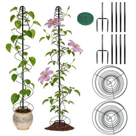 2 Pack Spiral Metal Trellis for Climbing Plants Outdoor-75 Adjustable