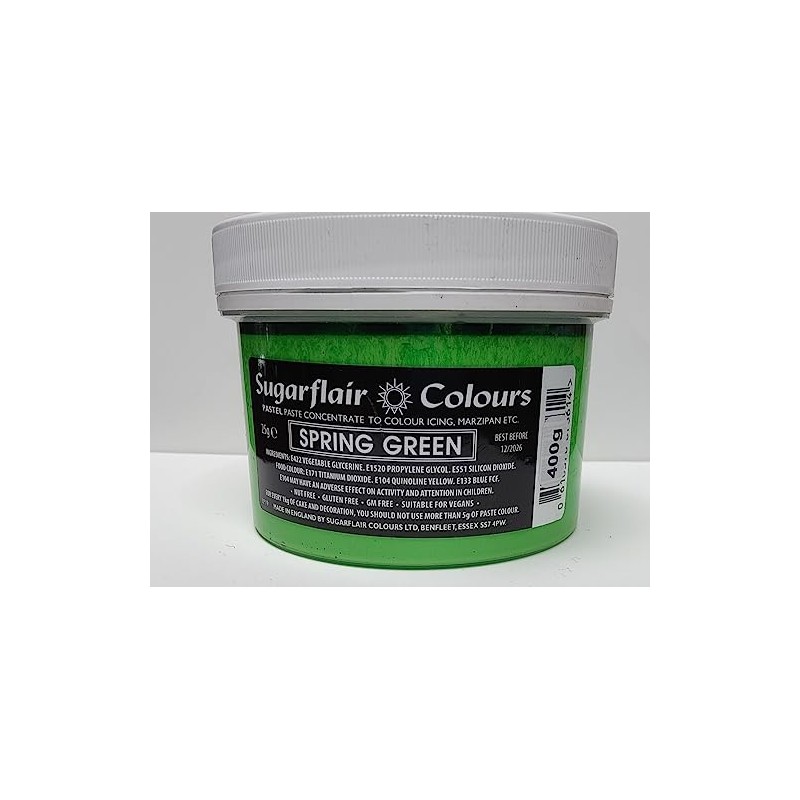 Sugarflair Paste Colours - Pastel- Food Colouring - Spring Green