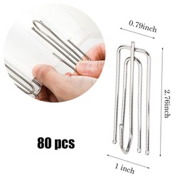 80 pcs Stainless Steel Shower Curtain Hooks Curtain Pleater Curtain Hook Crochet Rideau 4 Prongs Pleat Pinch Metal Hooks for Window Door and Curtain Rings Drapery Hooks Shower Hooks Curtain Clips