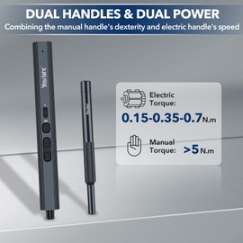 YesRight Mini Electric Screwdriver 155 in 1 Small Precision Screwdriver Set Max 5 N.m Cordless Screwdriver with 3 Torque Settings 140 S2 Magnetic Bits, Repair Tool Set for Phone Computer Watch Drones