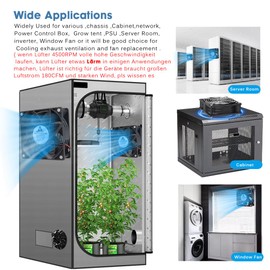 GDSTIME Fan 220 V Fan 12 V 120 x 38 mm Fan, 230 V with AC Speed Control, DC 3 V –12 V Cooling Fan for Workplace Server, Welding, Cabinet, Exhaust, Ventilation, Fan Replacement