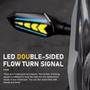 Qurbuns 4 PCS Motorcycle Turn Indicator Lights, Arrow Shape Flowing
