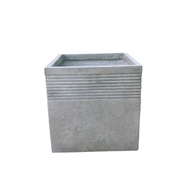 Kante 15" x 15" x 15" Lightweight Modern Square Outdoor Concrete Planter, Ideal for Succulent Ficus Plants, Natural Concrete