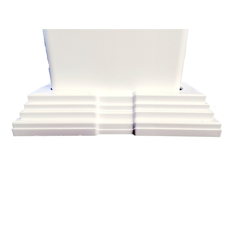 White Adjustable (4"-6.5") Vinyl 4-pc"Sleeve" Trim Ring