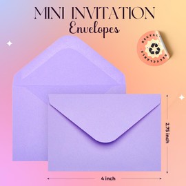 ACSTEP - Paquete de 100 sobres de tarjetas de crédito, tamaño mini sobres de bolsillo de color pequeño para tarjetas de visita, tarjetas de notas pequeñas, 10 colores surtidos, 4 x 2.75 pulgadas