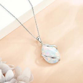 POPLYKE Sterling Silver Teardrop Pendant Necklace Jewellery for Men and Women, Sterling Silver