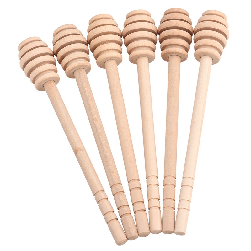 50Pcs/set Household Wooden Jam Honey Dipper Jar Dispensing Collecting Stirring