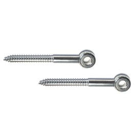 2 Pieces Stainless Steel 316 1/4" x 2" (6mm x 55mm) Lag Screw Eye Bolt Marine Grade for 1/8" Wire Rope
