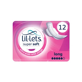 Lil-Lets Super Soft Ultra Sanitary Towels Long with Wings Pack of 12