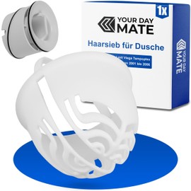 Hair Strainer for Shower, Pack of 1, White, Compatible with Viega Tempoplex for Series from 2001-2006, Replacement Immersion Pipe Hair Catcher Shower for Model 6958.96, 625 221, Hair Filter Strainer