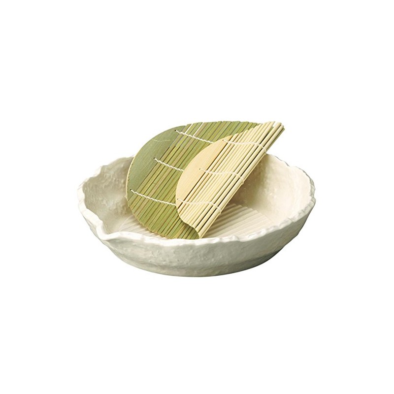 Santto 5901 Banko Ware Mizukiri Noodle Plate (with Saw) White