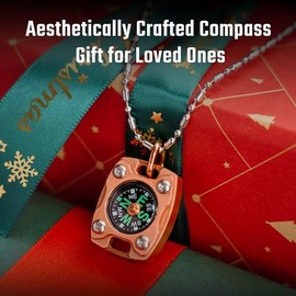 MecArmy CMP Titanium Brass Mini Compass Luxury Survival Pocket Compass - Dad to Son Gift from Mom Dad to Son Graduation Birthday Gift