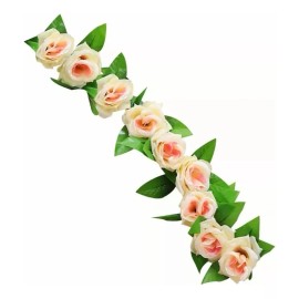 Hogareno Ec 5 Piezas Guia Enredadera Con Rosas Artificiales Decoración