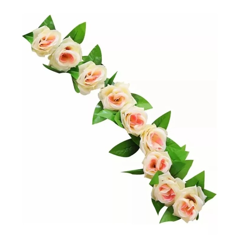 Hogareno Ec 5 Piezas Guia Enredadera Con Rosas Artificiales Decoración