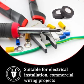 CHUANGSEED 6 Rolls Black Electrical Tape 19mm x 20m Black PVC Fire Retardant Electrical Insulation Tape for Insulating, Repairing and Protecting Electrical Wires (6)