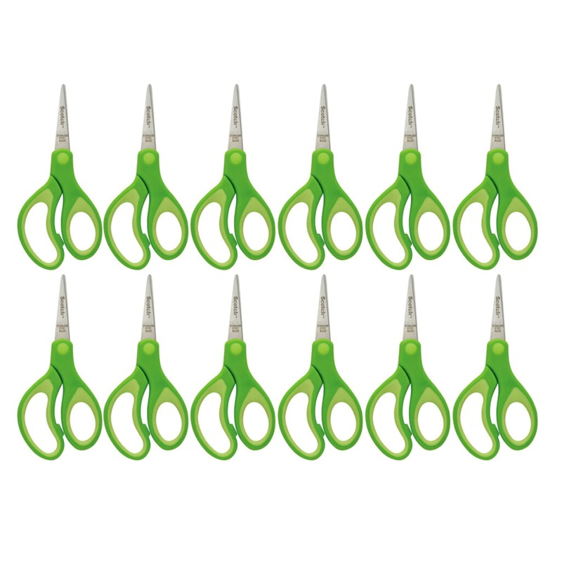 Scotch 5" Soft Touch Pointed Tip Kids Scissors, 12 Count