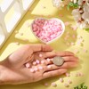 200Pcs Mini Pink Flower Charms for Crafts 3D Rose Flower