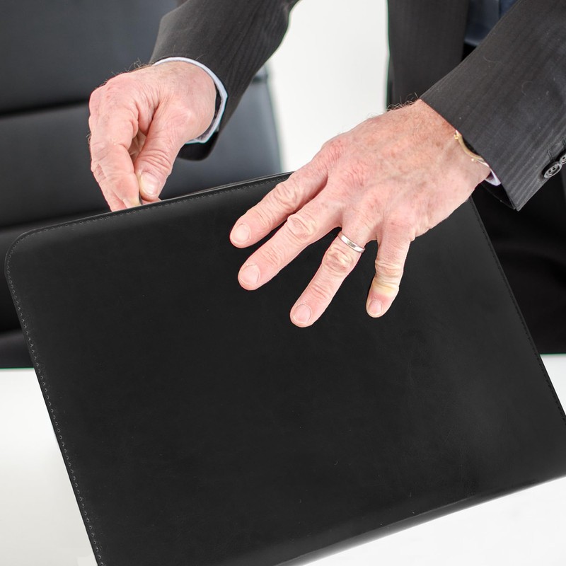 Writing Case 4 Ring Binder A4 Conference Folder Zip Leather