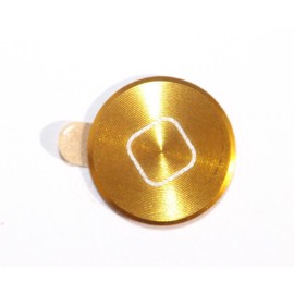 Coloured Metal i Phone 6 5s 5c 5 4 3 home Button Stickers, i phone home button stickers decals, i pad, i pod i phone accessories (Gold Square)