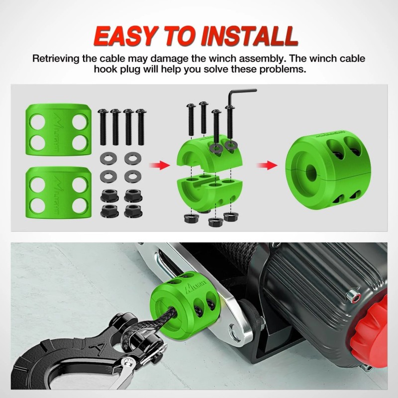 Nilight Winch Stopper for ATV UTV Truck SUV Winch Cable