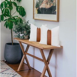 Vfuty Set of 2 White Decorative Pillow Covers Modern Faux Leather Throw Pillow Covers for Couch Living Room Bedroom, Accent Square Cushion Covers 18 x 18 Inches, Off White