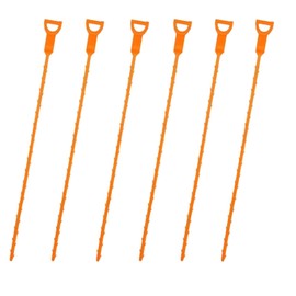 5 in 1 6PC Snake Hair Drain Clog Remover Tool, 50cm Shower Drain Unblocker Sticks for Sink, Pipe, and Tub, Hair Catcher for Bathroom, Kitchen, and Bathtub