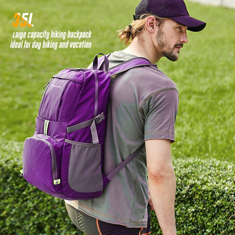 Dveda - Mochila ligera plegable de 35 l, impermeable, duradera,