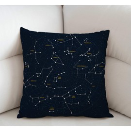 Swono Throw Pillow Cover Vintage Constellation Maps Decorative Pillow Cases Home Decor Square 18x18 Inches Pillowcases