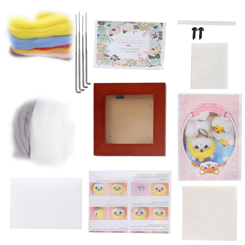 Needle Felting Kit Photo Frame Wool Felting Supplies Animal Plush