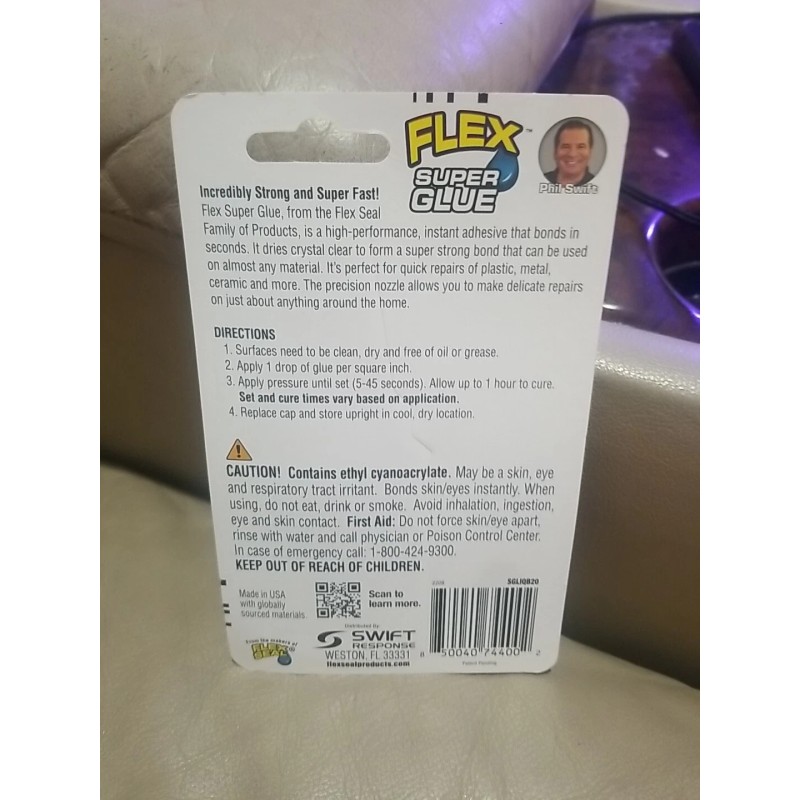 Flex Seal 2 X Flex Super Glue Liquid, Clear, 20