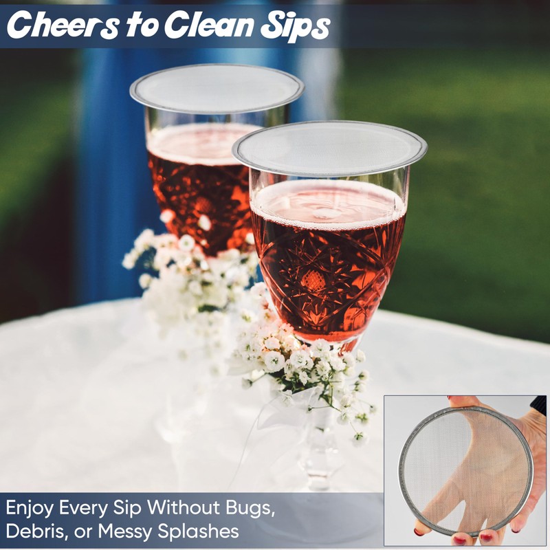Home-X Pack of 4 Wine Glass Covers – BPA-Free Stainless