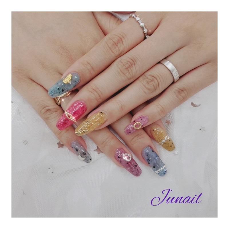 ⭐️ Flashstone handmade nail tips ✨ - Long nose pin