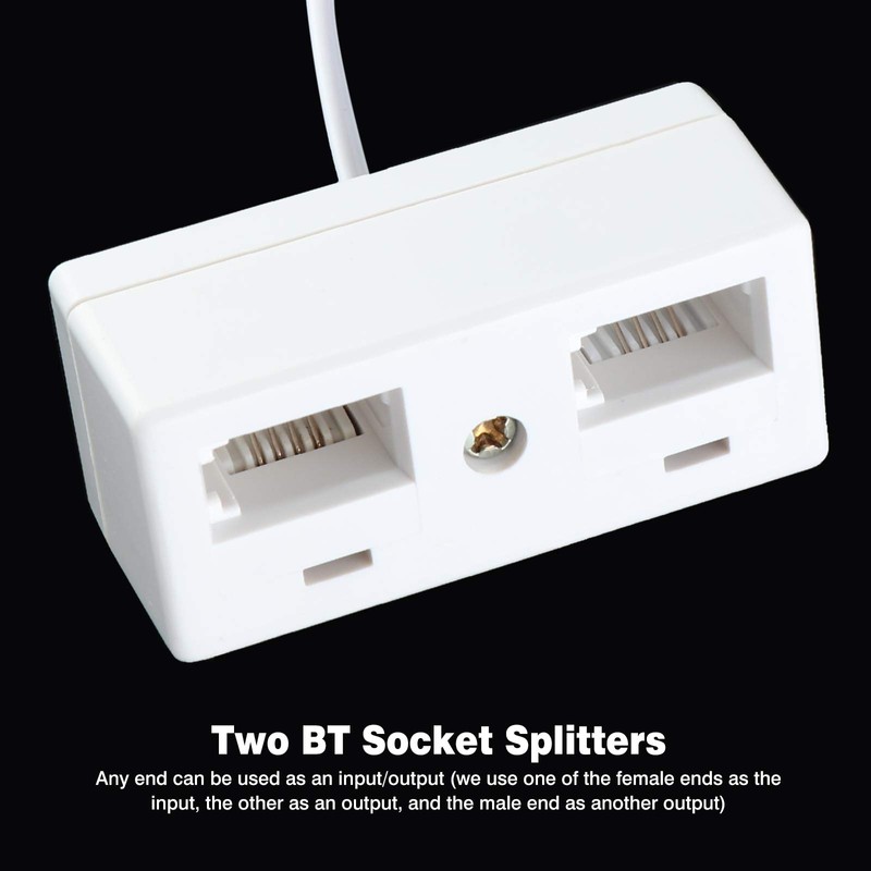 HSEAMALL One BT Plug to Two UK BT Telephone Socket