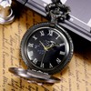 MORFONG Men's Pocket Watch Quartz Steampunk Wolf Wolves Pattern Fob