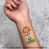 4 x 'Lion Head Flower' Temporary Tattoos - Water Resistant,