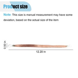 Automotive Ground Strap, 12" x 0.5" Professional Vehicle Grounding Strap Kit, Grounding Cable Straps with Ring Terminals, Copper Braided Ground Strap, Engine Ground Strap Wire for Most Cars (4PCS)