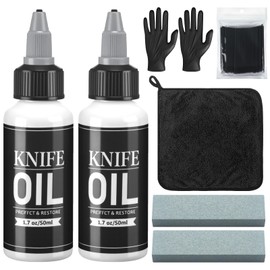 LemonRoad 108 Pcs Knife Oil Rust Eraser Kit Includes Rust Remover Sword Maintenance Oil Microfiber Cloth Black Gloves Cotton Swabs for Carbon Steel Blade, Cleaning, Protection and Lubricant Care Set