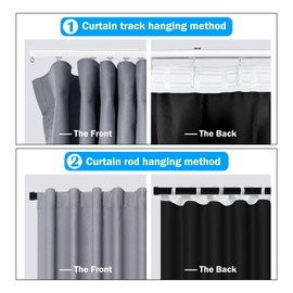 MaKefeile Room Divider Curtains Total Blackout Privacy Curtain Panel Room Thermal Insulated Noise Reduction Curtain for Bedroom Window Living Room Ceiling Track Curtain W 15 ft × H 9 ft Light-Grey.