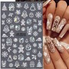 Christmas Nail Art Stickers 3D Self-Adhesive Winter Snowflake Nail Art
