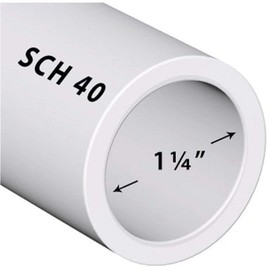 VENTRAL PVC Pipe Sch40 1-1/4 Inch (1.25) White Custom Length 6FT Feet