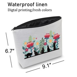 BNQL Flower Cat Makeup Bag Cat Gifts for Cat Lovers Flower Cat Gifts Funny Cat Gifts Cat Owners Gifts Cat Cosmetic Travel Bag (Flower Cat Makeup Bag)